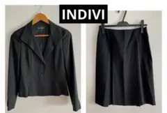 【INDIVI（インディヴィ）】 スーツ 上下 ブラック M〜Lサイズ