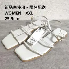 【新品未使用】GU ナローストラップフラットサンダル オフホワイト XXLのサムネイル