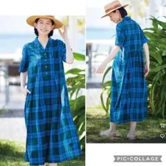 サニークラウズSunny clouds ワンピース ロング チェック柄 L