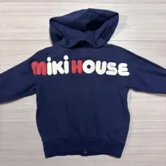 MIKIHOUSE ネイビー フード付きパーカー 100
