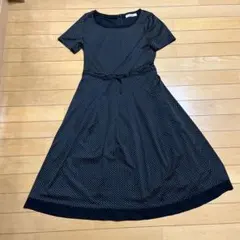 ギャラリービスコンティリボン付き水玉模様ワンピース