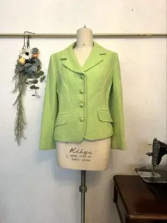 Harrods ツイードジャケット グリーン　入学式　参観日　春　綺麗目