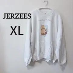JERZEES XL ホワイト スウェット プリントデザイン 裏起毛