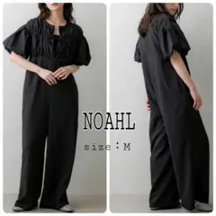 NOAHL 楊柳 オールインワン レディース バルーンスリーブ リボン ギャザーのサムネイル