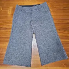 【再値下げ】INDIVI 秋冬用 毛95% グレー ワイドパンツ サイズ40