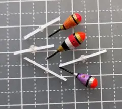 タナゴ浮子【少し小さめ】 斜め通し型 トンボ付き 3点セット