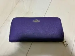 COACH コーチ 長財布 パープル ラウンドファスナー