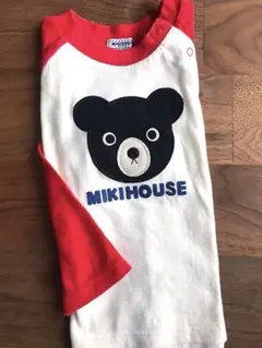 ミキハウス DOUBLE.B キッズ ロンT 70 80 ホワイト レッド