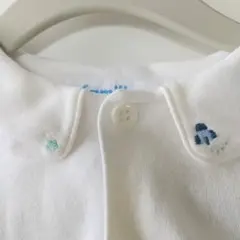 familiar ホワイト襟付き長袖シャツ綿100 80cm