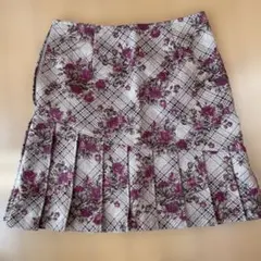 Lest Rose 花柄チェック フレアスカート