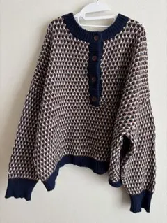 ジャガード柄 オーバーサイズニット