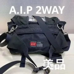 美品”A.I.P 2WAYウエストバッグ　ショルダーバッグ　ブラック　ナイロン製