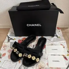 正規品♡CHANEL パール ココマーク リボン サンダルのサムネイル