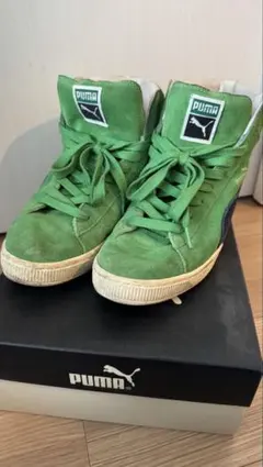 PUMA グリーン ハイカットスニーカー
