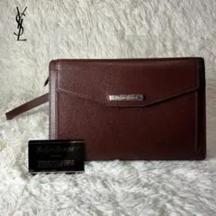 美品 フランス製 イヴサンローラン レザー セカンドバッグ クラッチバッグ