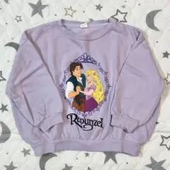 110 キッズ ラプンツェル 紫 裏起毛 トレーナー
