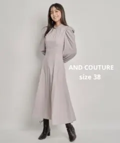 ☆ AND COUTURE ハイウエスト切替 ワンピース ドレス 38のサムネイル