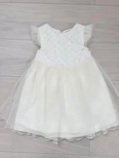 petit main クリーム色 フリル袖 ワンピース 80cm