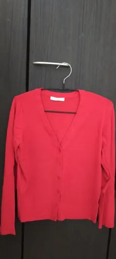 LOWRYS FARM 赤 カーディガン Lサイズ