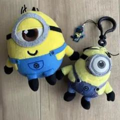 ミニオン ぬいぐるみ2体セット キーホルダー付き