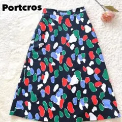 Portcros ポートクロス　日本製　ロングスカート フレア　カラフル　総柄のサムネイル