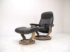 展示品 エコーネス ストレスレス「コンサル M」 本革リクライニングチェア