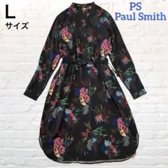 美品✨ピーエスポールスミス　ワンピース　ブラック 花柄　ボタニカル／40Ｌ
