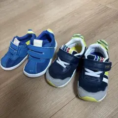 【13.5cm】IFME ネイビー/イエロー スニーカー