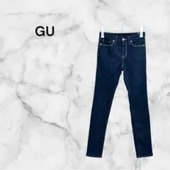 【ジーユー】ストレートデニム ネイビー レディース 64サイズ ジーンズ