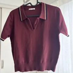 GU バーガンディ ポロシャツ Mサイズ 半袖