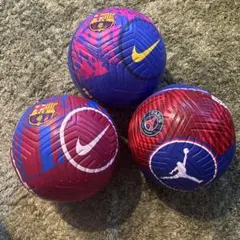 ナイキ サッカーボール 5号 3個セット バルセロナ　パリサンジェルマンのサムネイル