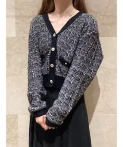 snidel スナイデル Sustainable ニットツイードカーディガン