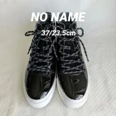 NO NAME ノーネーム ハイカット エナメル　スニーカー 黒 37/23.5