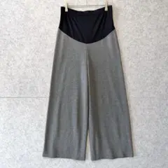 【美品】 エルフィンドール マタニティ ワイドパンツ M〜L グレー お腹楽ちんのサムネイル