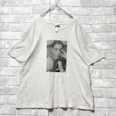 H&M Tシャツ カットソー プリント M グレージュ ユニセックス カジュアル