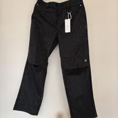 MOUSSY ストライプ スラックス パンツ ネイビー