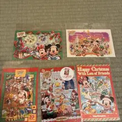 ミッキーマウス クリスマスポストカード 5枚セット
