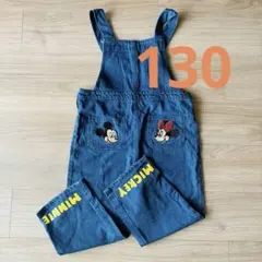 ミッキー ミニー オーバーオール ダークブルー　130