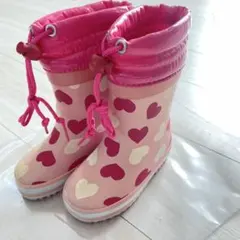 【値下げ＊】冬用長靴 ピンク ハート柄 14cm