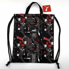 【新品】 ナップサック PUMA プーマ 総柄 ブラック