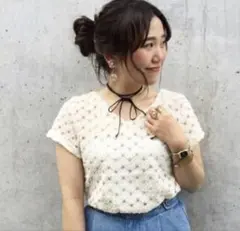 カスタネ　レース　PO レース透かし　アイボリーのサムネイル
