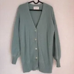 ミントグリーン Vネック ニットカーディガン