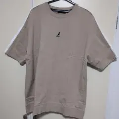 SITRY×KANGOL ベージュ 白ライン入り半袖トレーナー Lサイズ