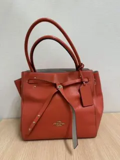 COACH コーチ レザー ショルダーバッグ オレンジ