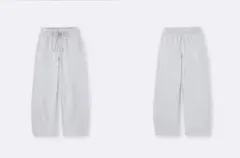 GU スウェットバレルレッグパンツ S グレー