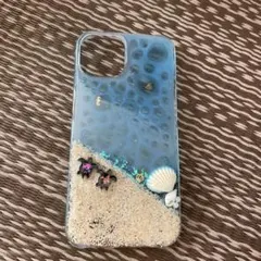 iPhone14ケース 海 砂浜 レジン ハンドメイド