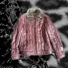 赤紫 ファー付き ジャケット y2k お兄系