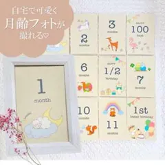 月齢カード　マンスリーカード　月齢フォト　ニューボーンフォト　可愛い　イラスト