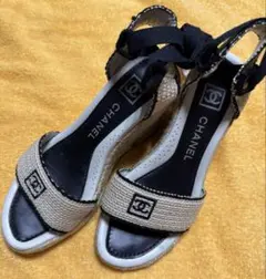 CHANEL シャネル エスパドリーユ サンダル レースアップ　美品のサムネイル