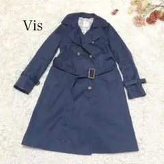 s2935【ビス】トレンチコート ロング 春 ネイビー シンプル カジュアル